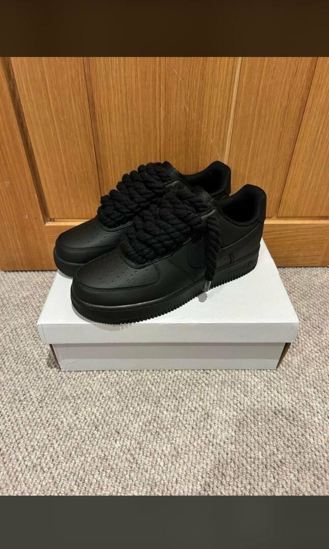 NIKE AIRFORCE BIG LACE ALL BLACK