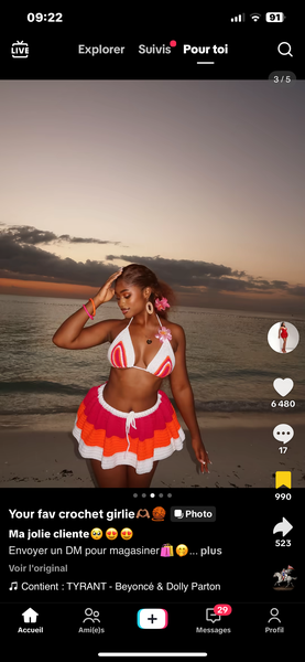 Set de plage au crochet coloré