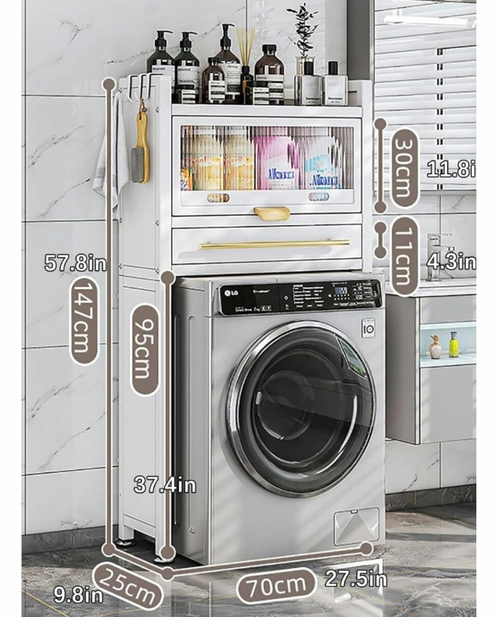 3-LAYER STAINLESS STEEL FRAME FLIP-UP DOOR LAUNDRY ROOM