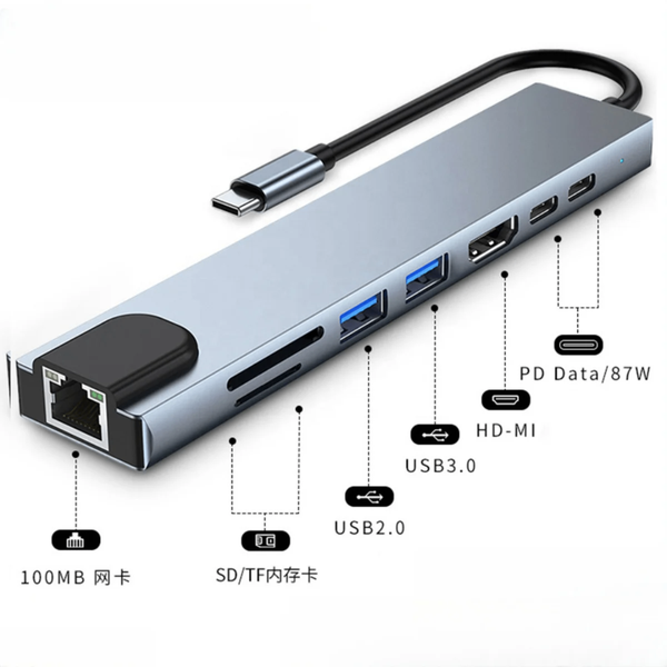 Adaptateur USB-C 8 en 1