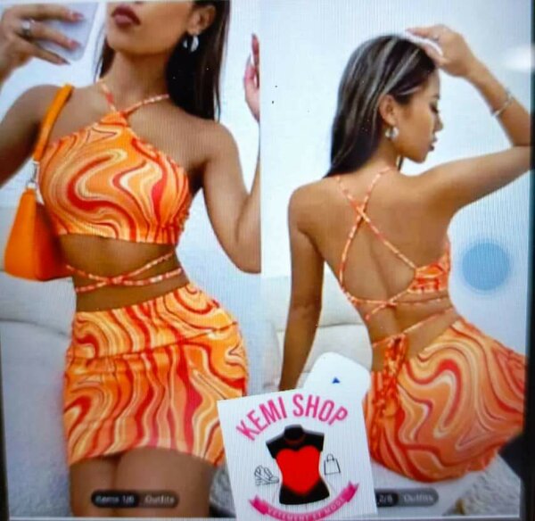 Ensemble été orange vibrant