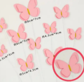 Paper butterflies for decorating cakes