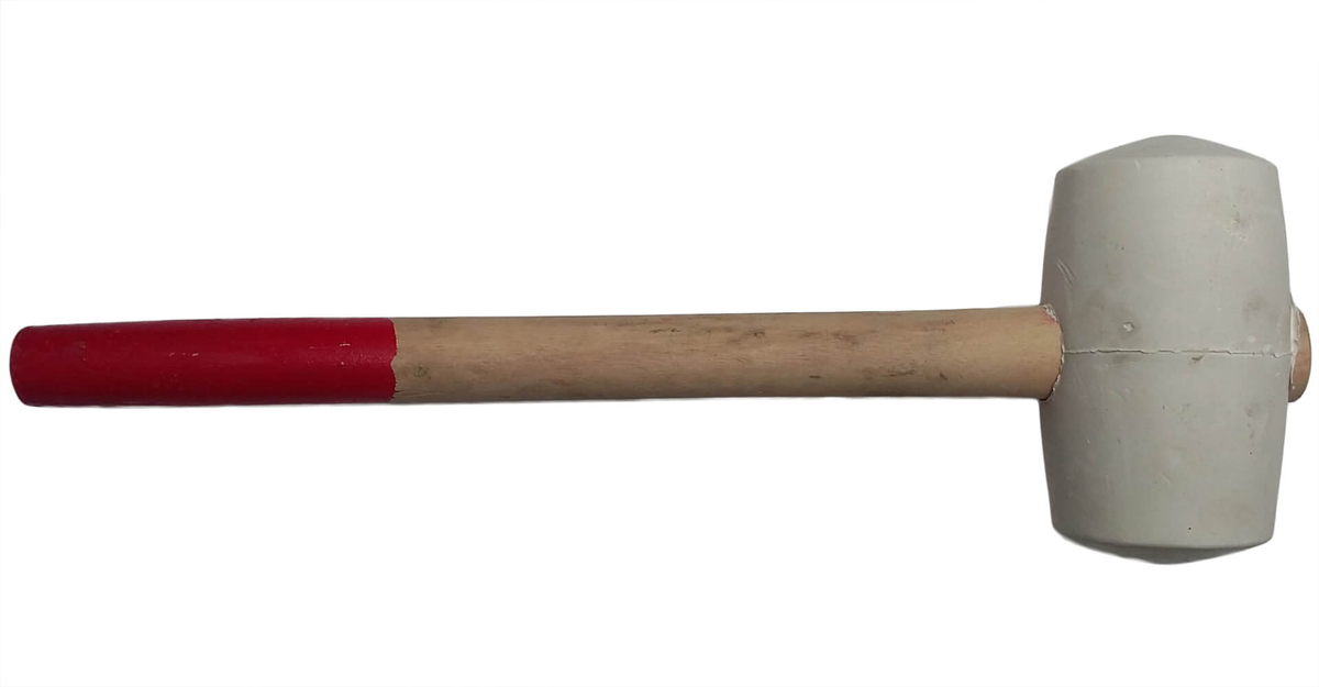 Киянка белая резина, деревянная ручка