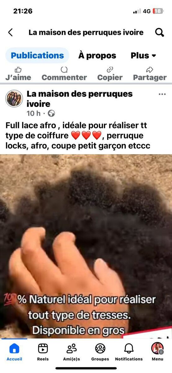 Perruque Afro en Dentelle