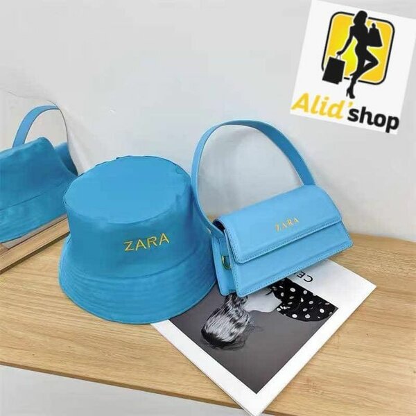 Zara round cap+handbag