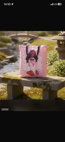 Sac fourre-tout animé rose