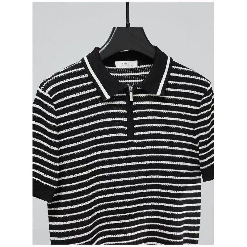 Polo rayé en coton pour homme
