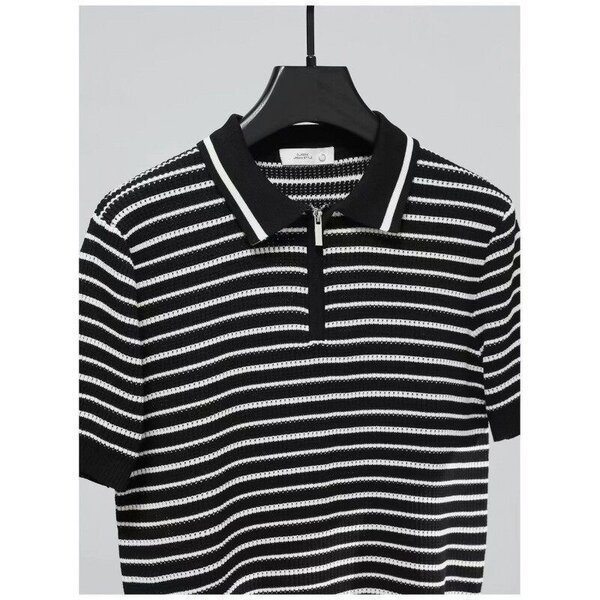 Polo rayé en coton pour homme