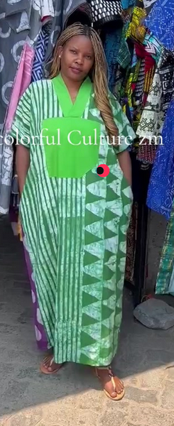 Women's Long Batik Print Dress