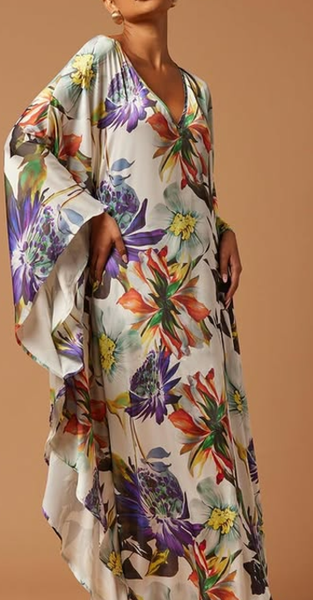 FASHIONNOVA Athens Satin Kaftan Dress