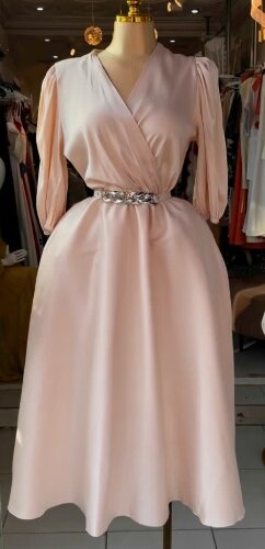 Charming women's dress color beige Size : 10/12/14/16