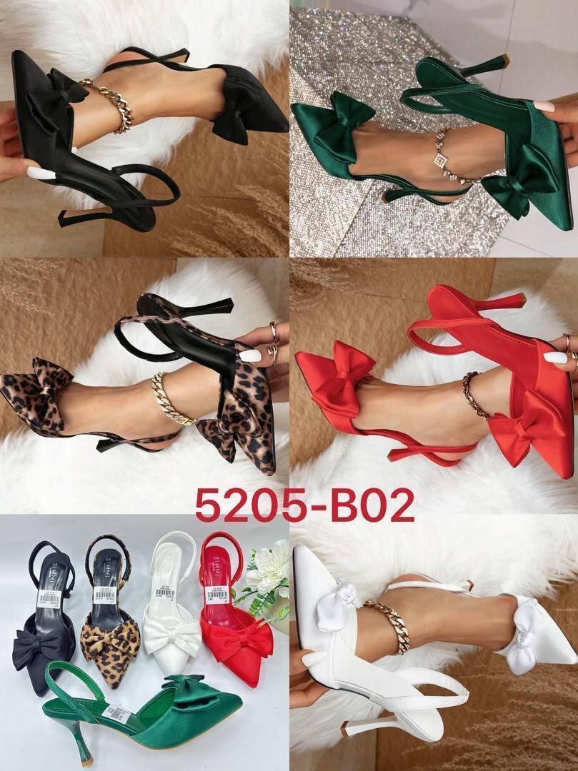 Mules à talons avec nœud