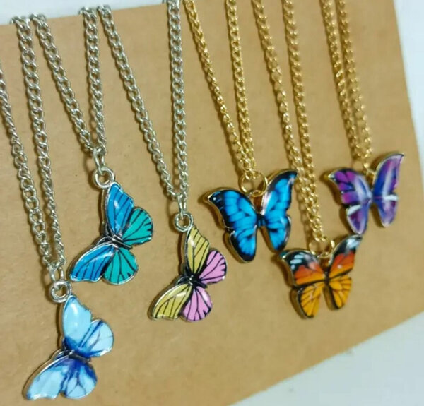 Collier Papillon Coloré