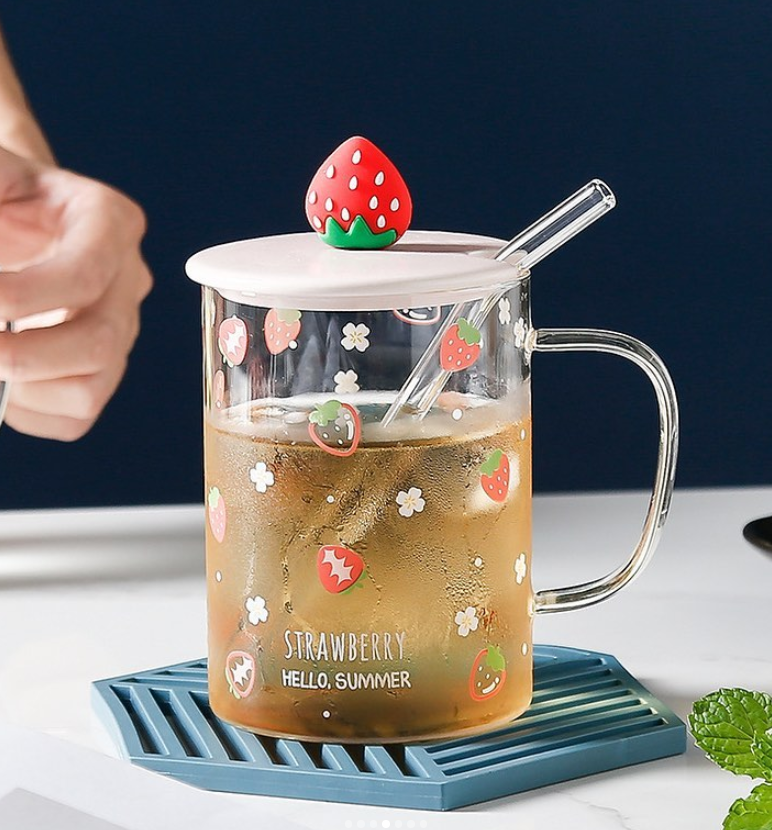 Korean style glass sippy cups