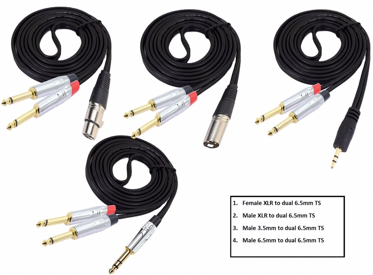 DURABLE 3.5mm, 6.5mm & XLR INSERT CABLES