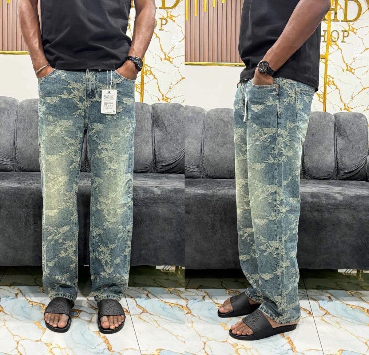 Pantalons en jean imprimés tendance