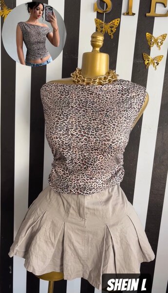 Top léopard sans manches