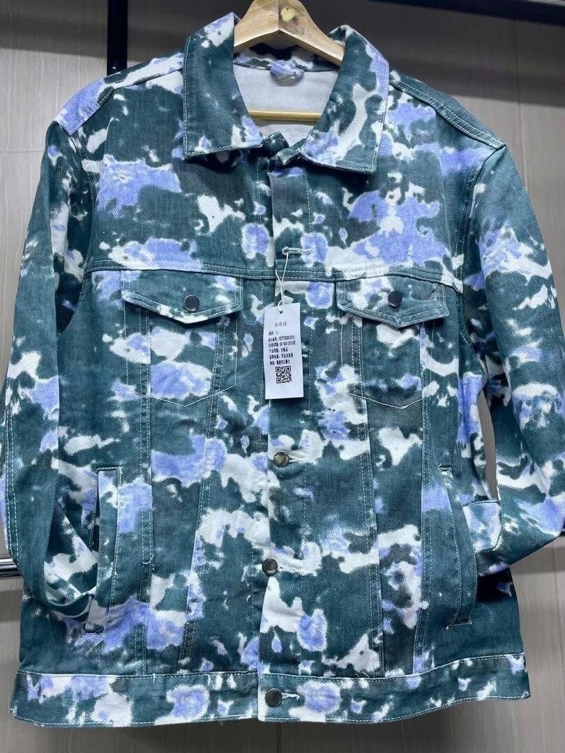 Veste en jean tie-dye homme