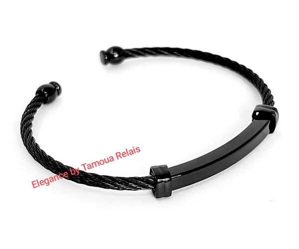 Bracelet élégant câble noir