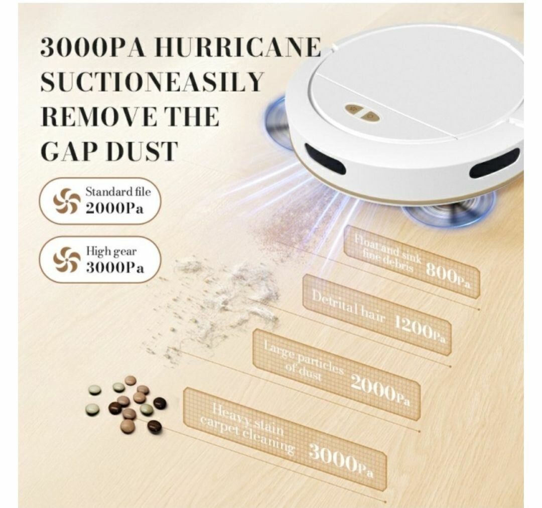 3000PA ROBOTIC VACUUM CLEANER SMART MAPPING CLEANER FOR PET