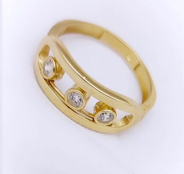 Кольцо в жёлтом золоте ,с подвижными шариками