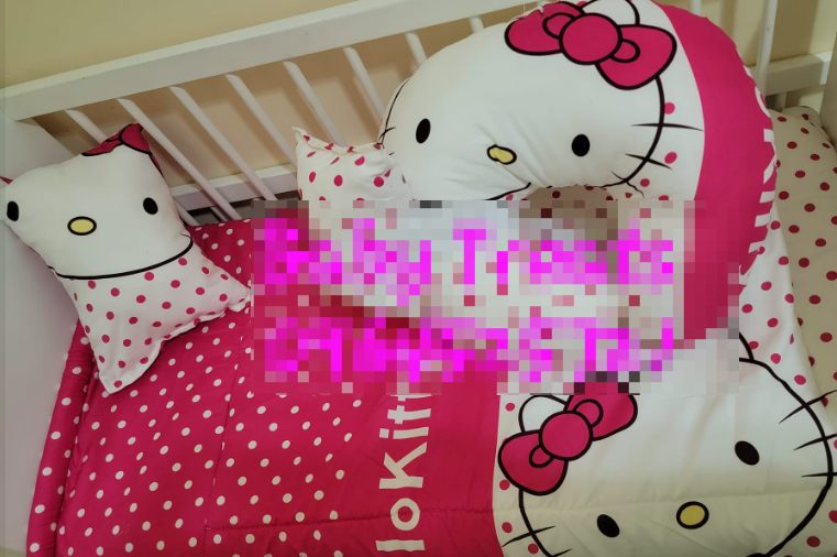 red and white hello kitty sleep kit