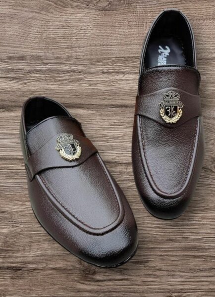 Mens brown synthetic leather Dress shoes