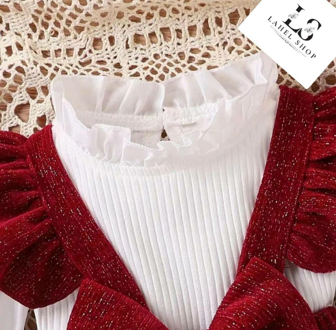 Robe bébé rouge à volants