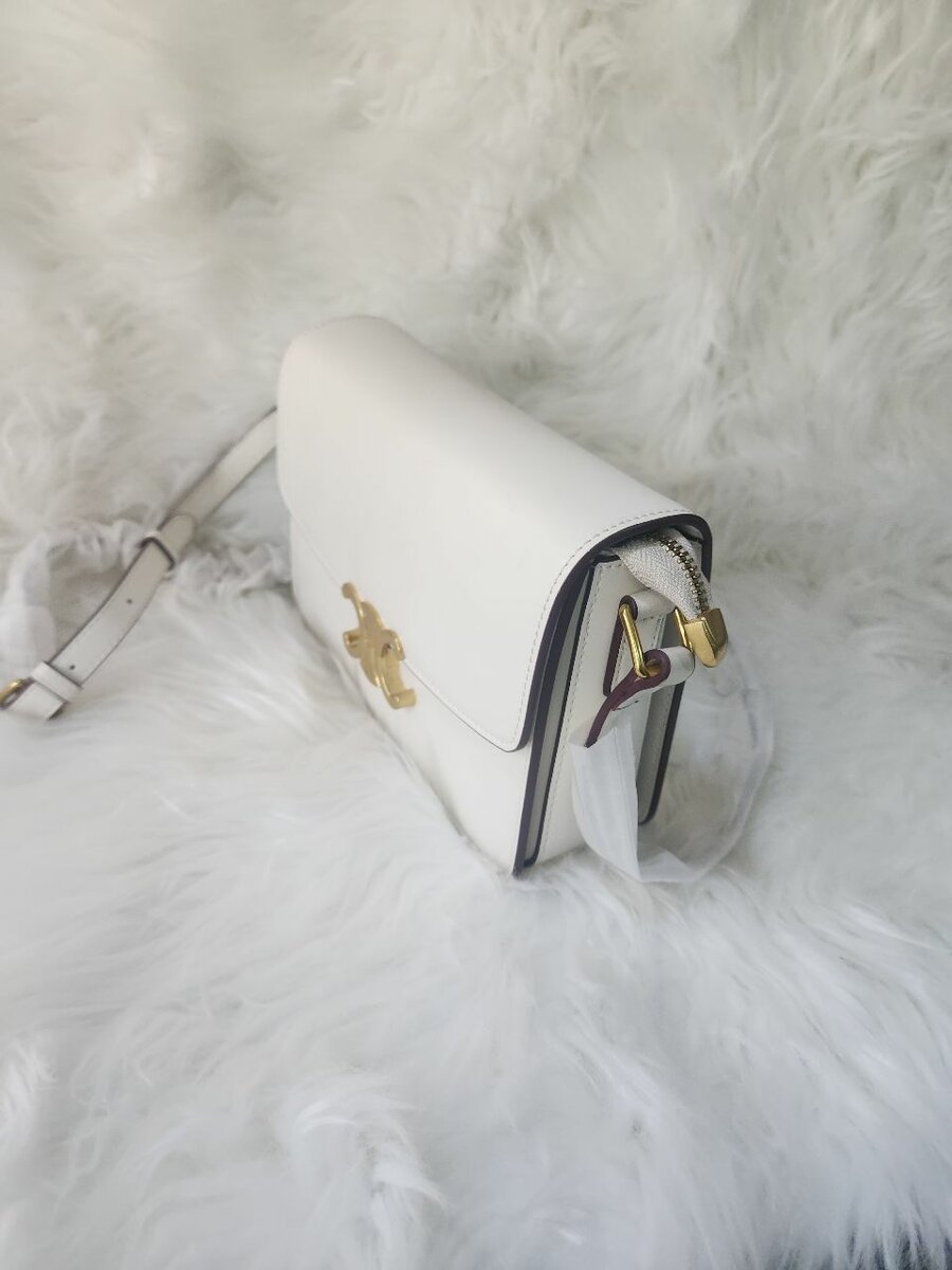 White leather bag