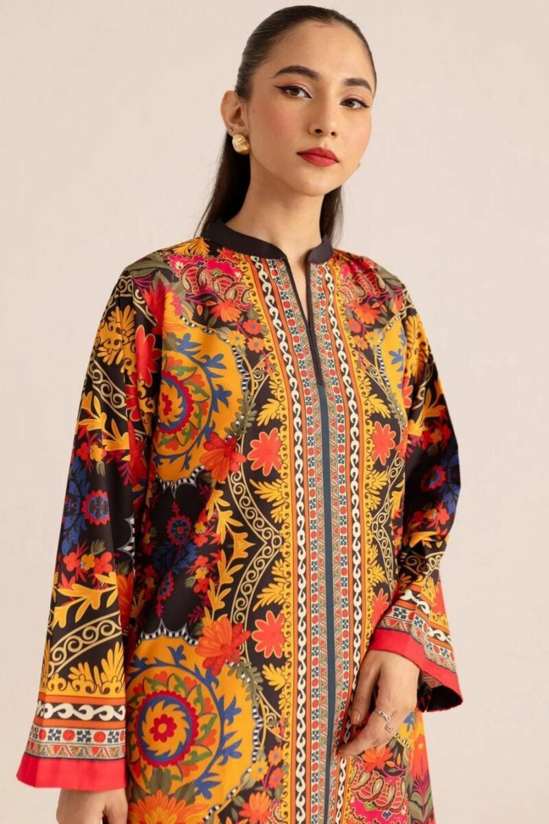 Stylish women's Stitched printed khadar shirt & Trousers set