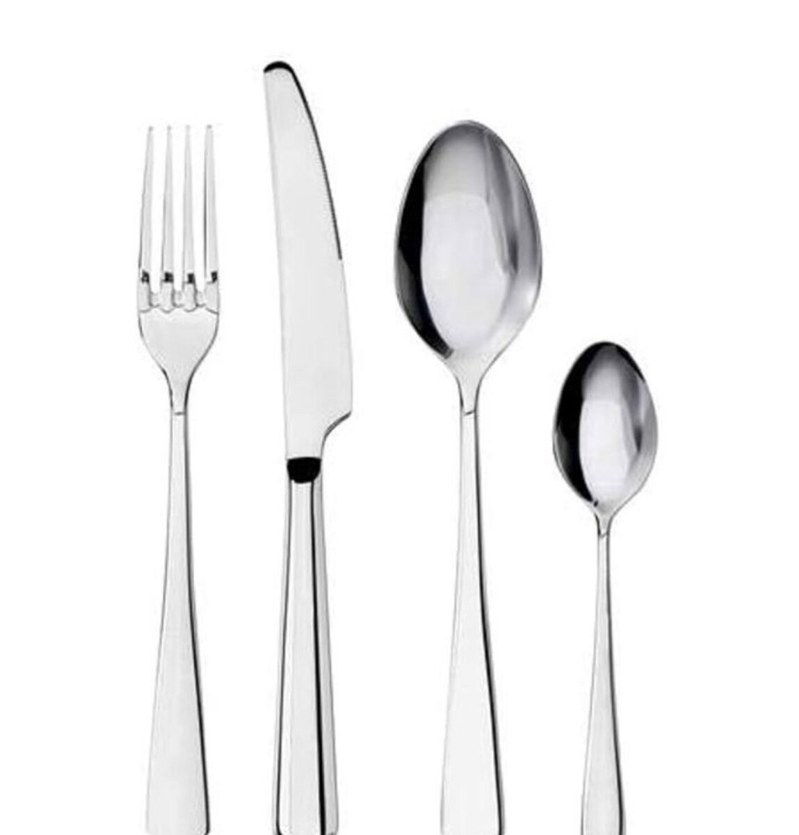 4 Pieces Stainless Steel Cutlery Set - Silver