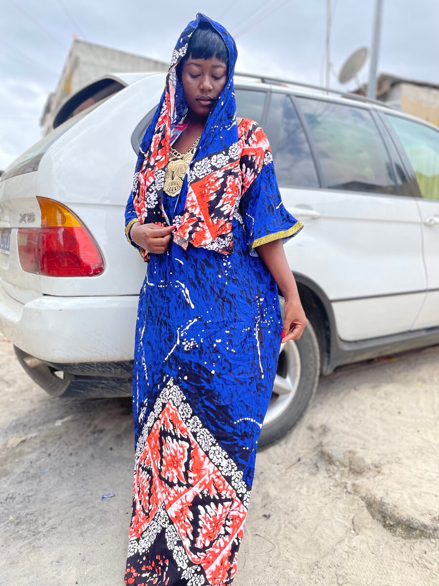 Robe Kaftan Colorée en Wax