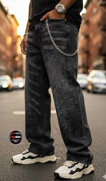 Jean baggy avec chaîne