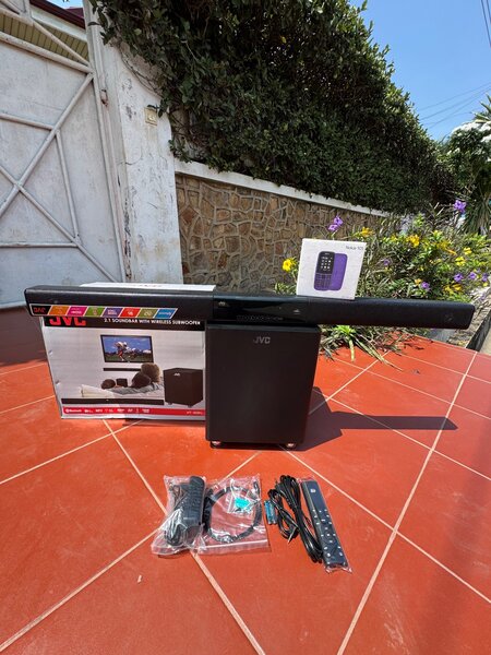 The Original JVC soundbar with a subwoofer