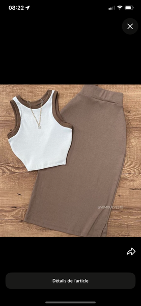 Ensemble top et jupe moulante