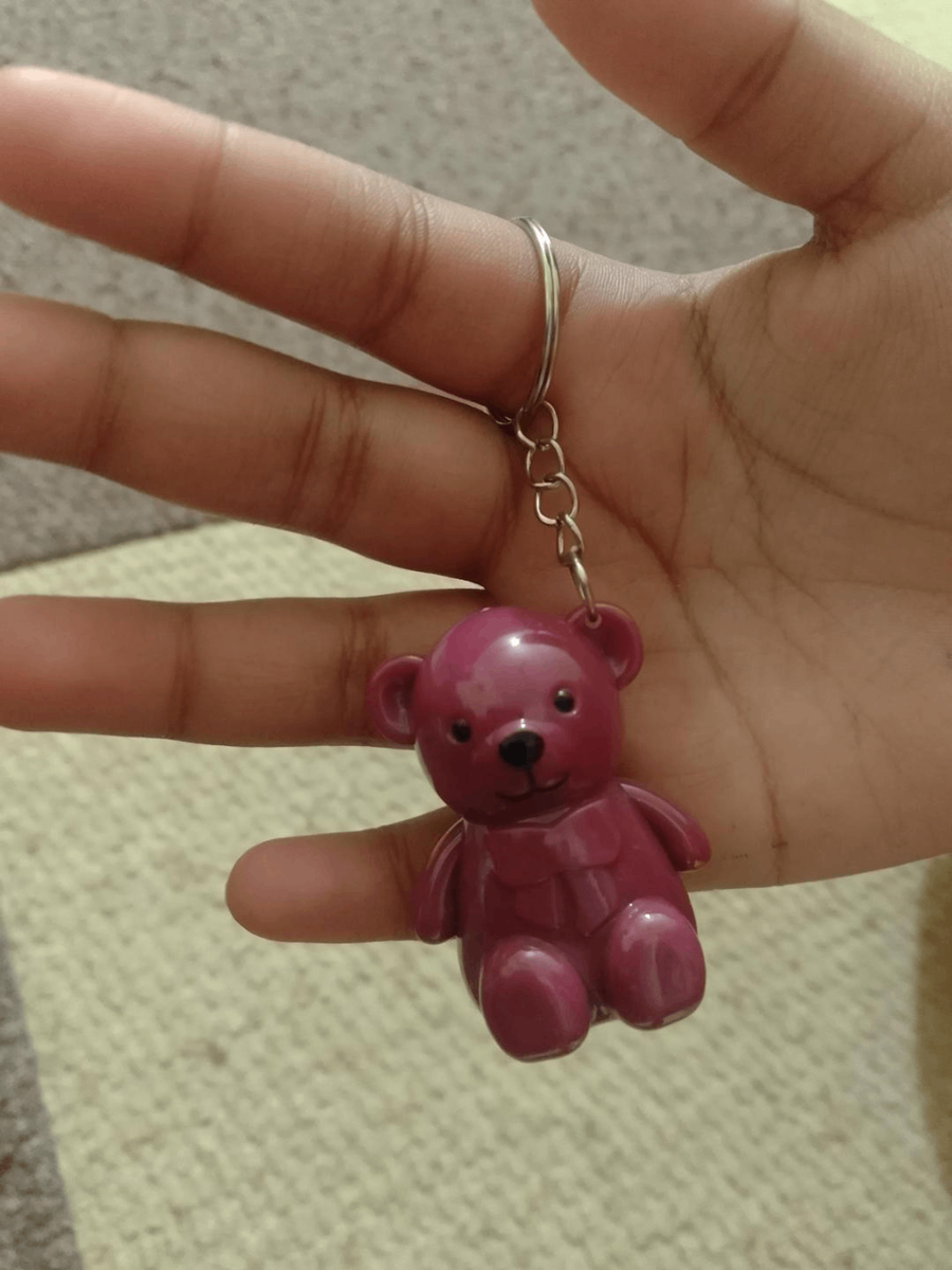 Teady bear style keychain lipgloss_high pigments Girly