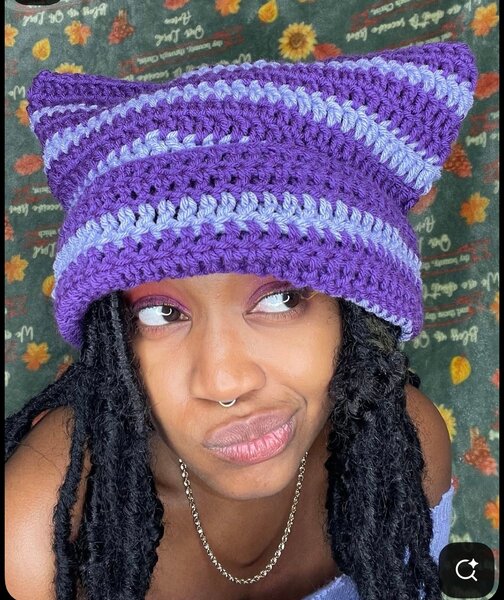 Chapeau au Crochet Coloré cat