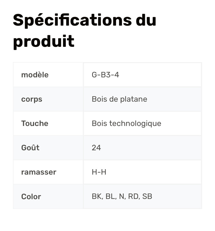 Guitare basse 4 cordes G-B3-4