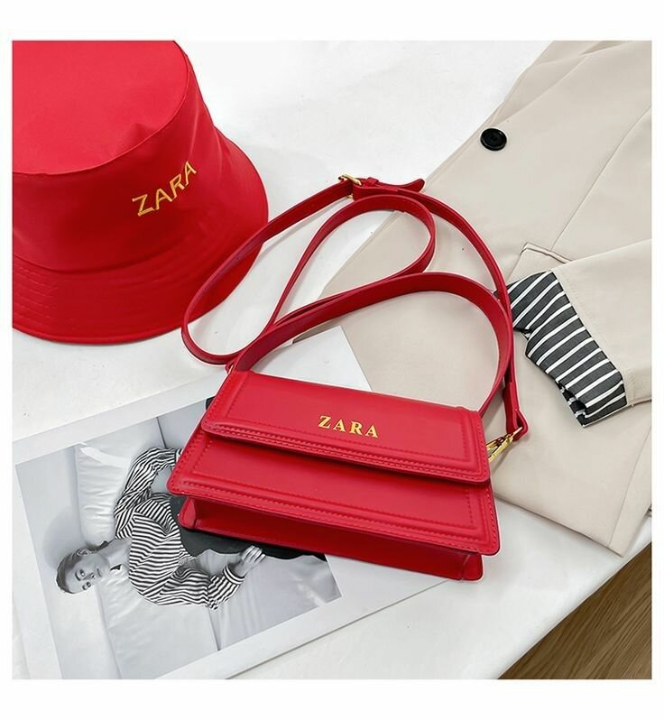 Zara round cap+handbag