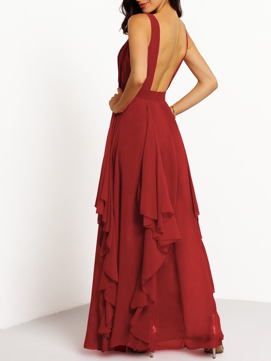 Robe Évasée Rouge Élégante