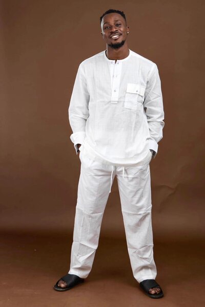 Ensemble pantalon Taille L blanc