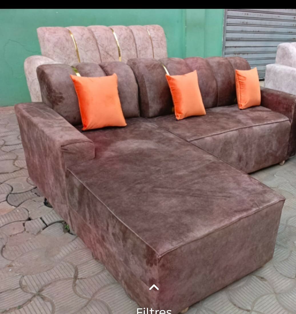 Canapé d'angle moderne en velours confortable