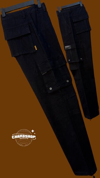 Pantalons cargo noirs unisexes