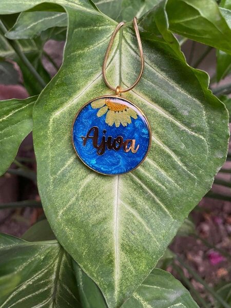 Resin name pendants