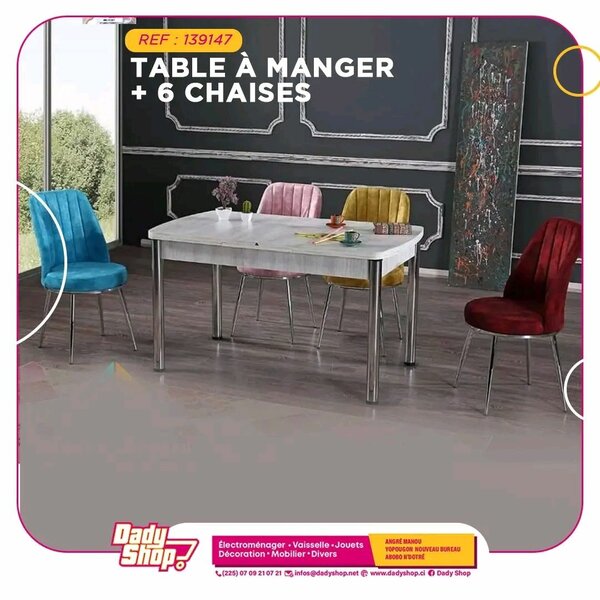 Table à Manger + 6 Chaises