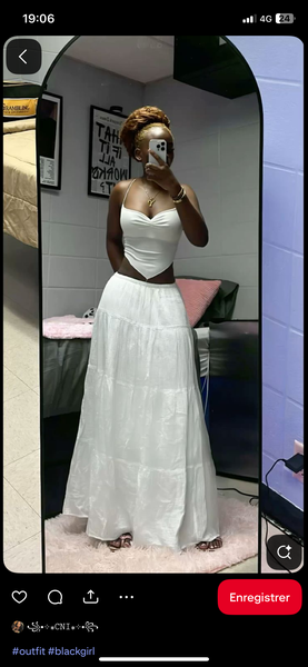 Jupe longue blanche élégante