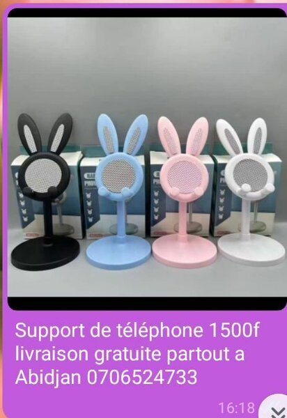 Support Téléphone Oreilles Lapin