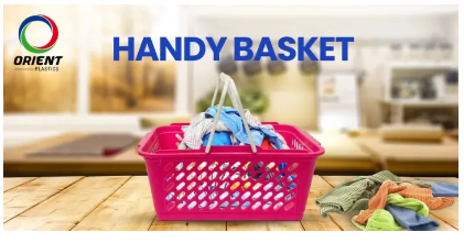 Orient Plastic Handy Basket | Durable Lightweight and Multi-Purpose Storage Basket for Kitchen Home and Office Organization | Stylish Design with Easy-to-Carry Handles for Daily Use