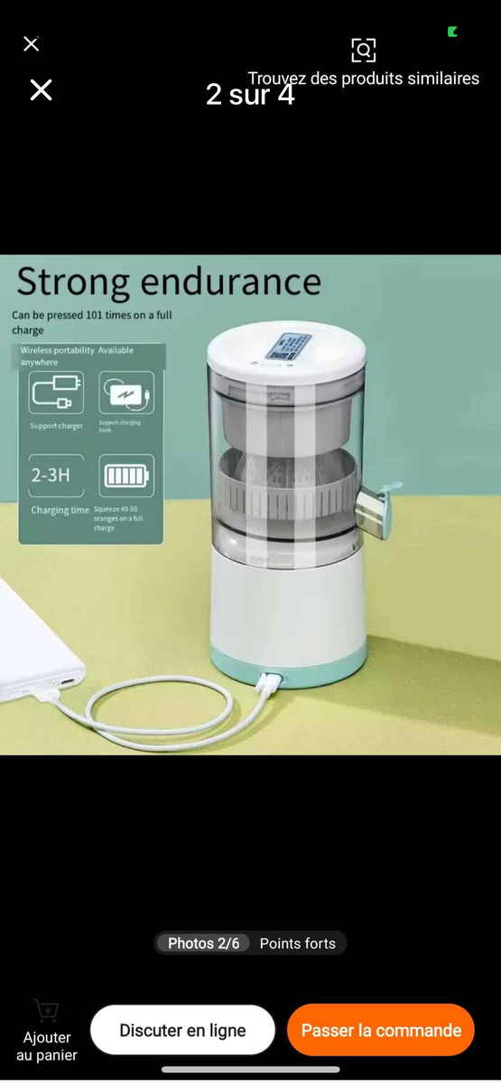 Presse-agrumes USB portable