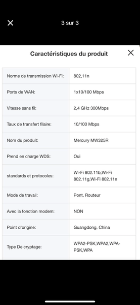 Routeur Wi-Fi Mercury 300m